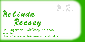 melinda recsey business card